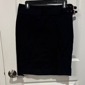 Lauren Ralph Lauren Black Pencil Skirt with Gold Buckles